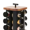 Potes Para Ervas-CASA Acacia Lux Carrossel De Especiarias 12 Potes - Vir Vel Preto, Natural