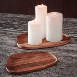 Pratos Para Servir-CASA Acacia Style Prato Natural