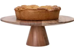 Pratos Para Servir-CASA Acacia Suporte Para Bolo Natural