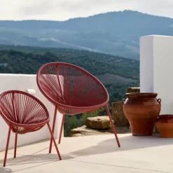 Kids-CASA Acapulco Cadeira Para Crian As Terracota Vermelho