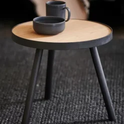 Mesas De Apoio-CASA Alexis Mesa Auxiliar Preto, Natural