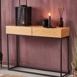 Consolas-CASA Alma Consola Preto, Natural