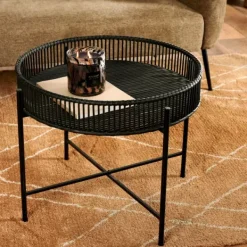 Mesas De Apoio-CASA Axelle Mesa Auxiliar Preto