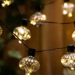 Grinaldas Com Luzes-CASA Azis Grinalda Iluminada 10 Led Exterior Forma De Gota