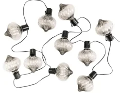 Grinaldas Com Luzes-CASA Azis Grinalda Iluminada 10 Led Exterior Forma De Gota