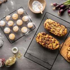 Acessórios Para Bolos-CASA Bakery Grelhas Pastelaria Conjunto De 2 Preto