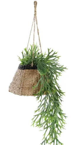 Vasos Para Pendurar-CASA Baku Vaso De Pendurar Preto, Natural