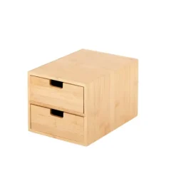 Cómodas-CASA Bamboo C Moda 2 Gavetas Natural