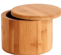 Caixas De Alimentos-CASA Bamboo Caixa De Arrumação Pote De Ervas Natural