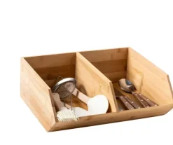 Caixas De Alimentos-CASA Bamboo Organizador Empilh Vel Natural