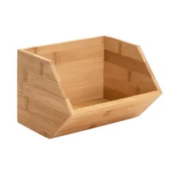 Caixas De Alimentos-CASA Bamboo Organizador Empilh Vel Natural