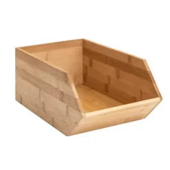 Caixas De Alimentos-CASA Bamboo Organizador Empilh Vel Natural