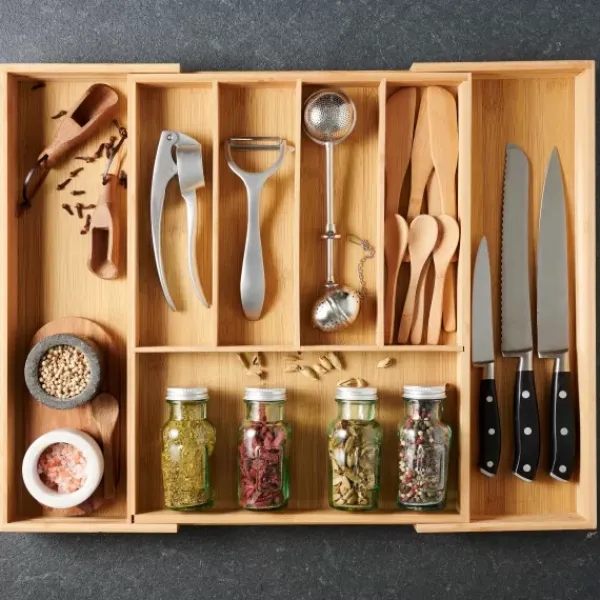 Cestos-Gaveta-CASA Bamboo Organizador Gaveta Extens Vel Natural