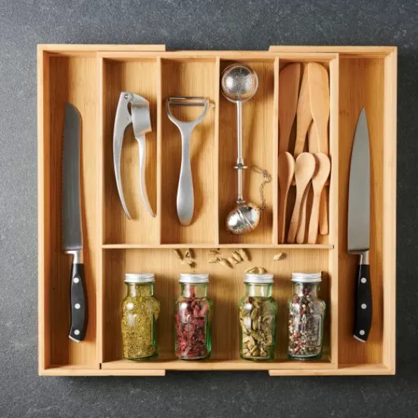 Cestos-Gaveta-CASA Bamboo Organizador Gaveta Extens Vel Natural