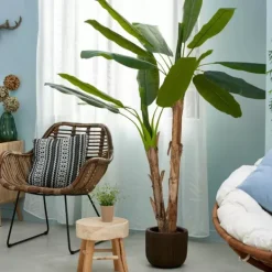 Plantas Artificiais-CASA Banana Bananeira Verde