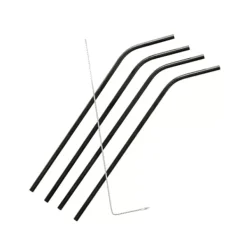 Acessórios Cocktail-CASA Bartender Conjunto De 4 Palhas Com Vassoura Cinzento Escuro