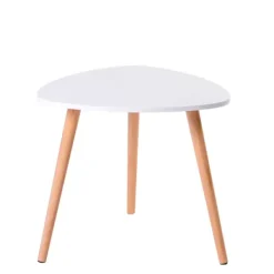 Mesas De Apoio-CASA Belliot Mesa Auxiliar Branco, Natural