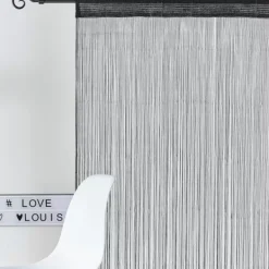 Cortinas-CASA Black Cortina De Franjas Preto