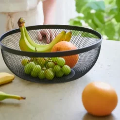 Acessórios De Cozinha-CASA Black Lunar Cesto Para Fruta Preto