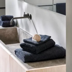 Luvas De Banho-CASA B-Lux Luvas De Banho Conjunto De 2 Cinzento Preto