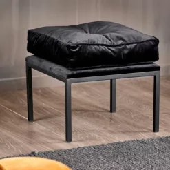 Tamborete-CASA Buton Pufe Preto