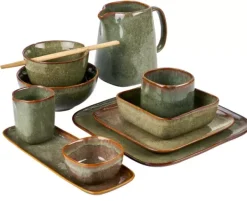 Tigelas-CASA Cassis Tigela Com Paus Chineses Verde