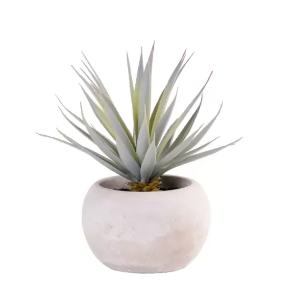 Plantas Artificiais-CASA Cement Cr Ssula Artificial Em Pote Cinzento