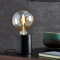 Candeeiros De Mesa-CASA Cilinder Candeeiro De Mesa Preto