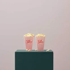 Acessórios De Cozinha-CASA Cinema Caneca Pipocas Conjunto De 8 Branco, Vermelho