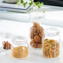 Boiões-CASA Crystal Pote Til Com Tampa Transparente