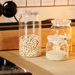 Boiões-CASA Crystal Pote Til Com Tampa Transparente