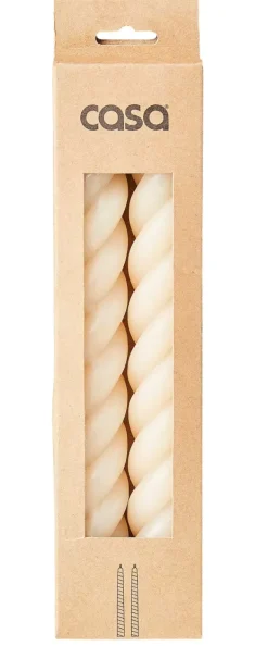 Velas-CASA Curl Velas Conjunto De 2 Bege