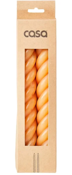 Velas-CASA Curl Velas Conjunto De 2 Ocre Cor-De-Laranja