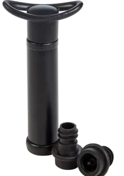 Acessórios De Vinho-CASA Divino Bomba Para Vinho Com 2 Rolhas Preto