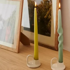 Velas-CASA Duo Vela Conjunto De 2 Amarelo