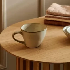 Canecas-CASA Earth Marl Caneca Jumbo Creme Bege