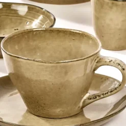 Canecas-CASA Earth Sand Caneca Jumbo Claro Castanho