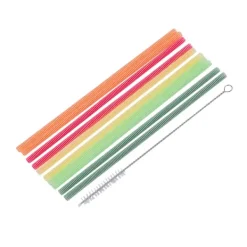 Acessórios Cocktail-CASA Eco Party Palhas Com Escova 5 Cores