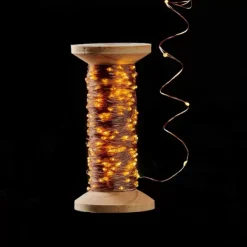 Grinaldas Com Luzes-CASA Elli Grinalda Iluminada Acobreado