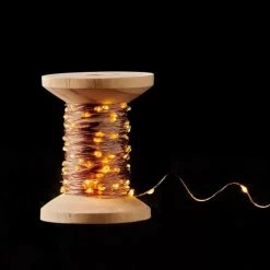 Grinaldas Com Luzes-CASA Elli Grinalda Iluminada Acobreado