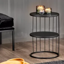 Mesas De Apoio-CASA Elmer Mesa Auxiliar Preto