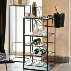 Acessórios De Vinho-CASA Emile Estante De Vinho Preto