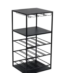 Acessórios De Vinho-CASA Emile Estante De Vinho Preto