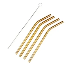 Acessórios Cocktail-CASA Fancy Palhas Cocktail Com Escova Dourado