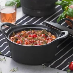 Pratos Para Forno-CASA Fero Tacho Para Forno Com Tampa Preto