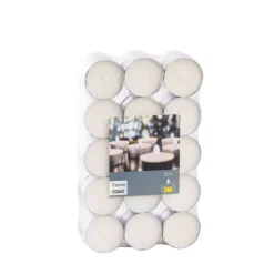 Velas-CASA Flame 30 Velas Para Lamparinas Branco