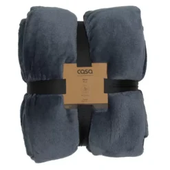 Mantas-CASA Flanella Manta Escuro Cinzento