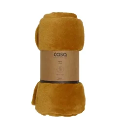 Mantas-CASA Flanella Manta Escuro Amarelo