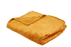 Mantas-CASA Flanella Manta Escuro Amarelo