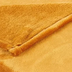 Mantas-CASA Flanella Manta Escuro Amarelo